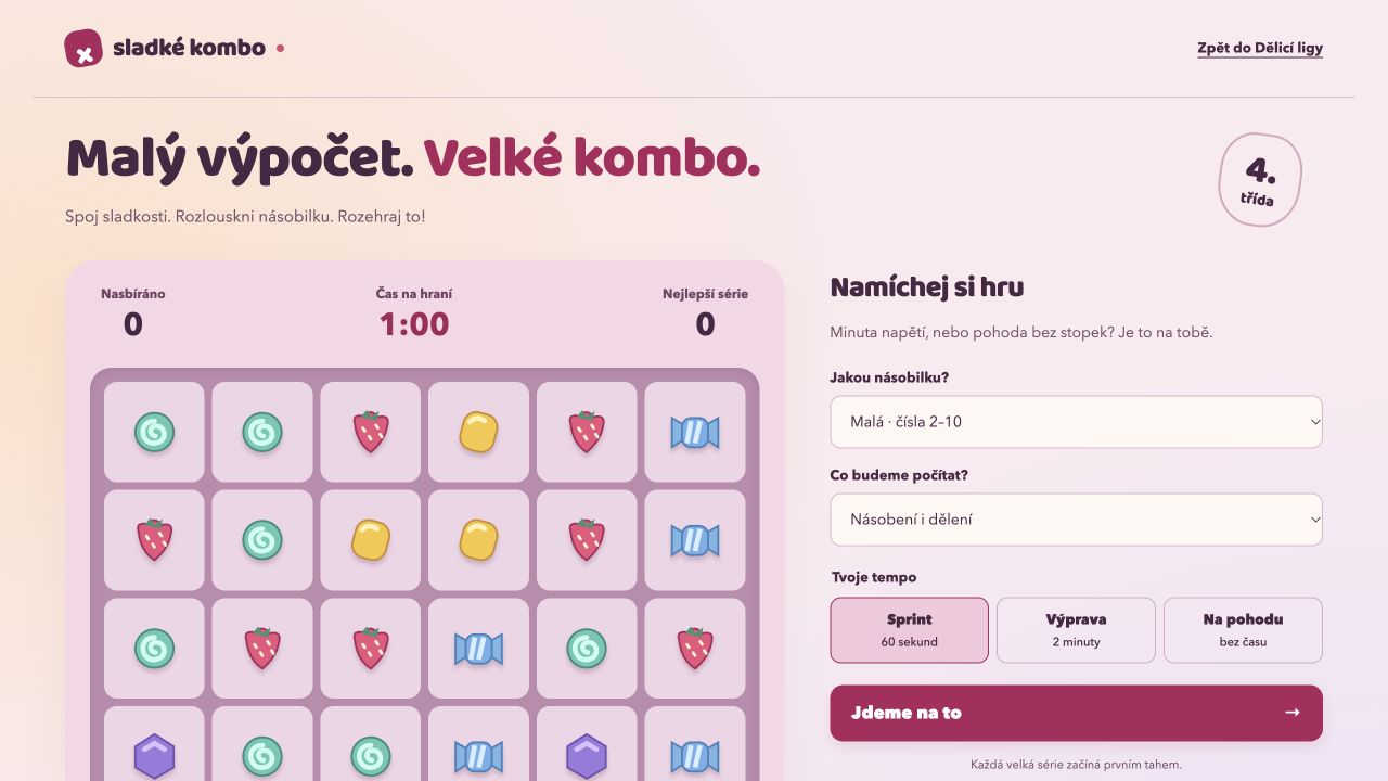 Sladkosti a násobilka ve Sladkém kombu
